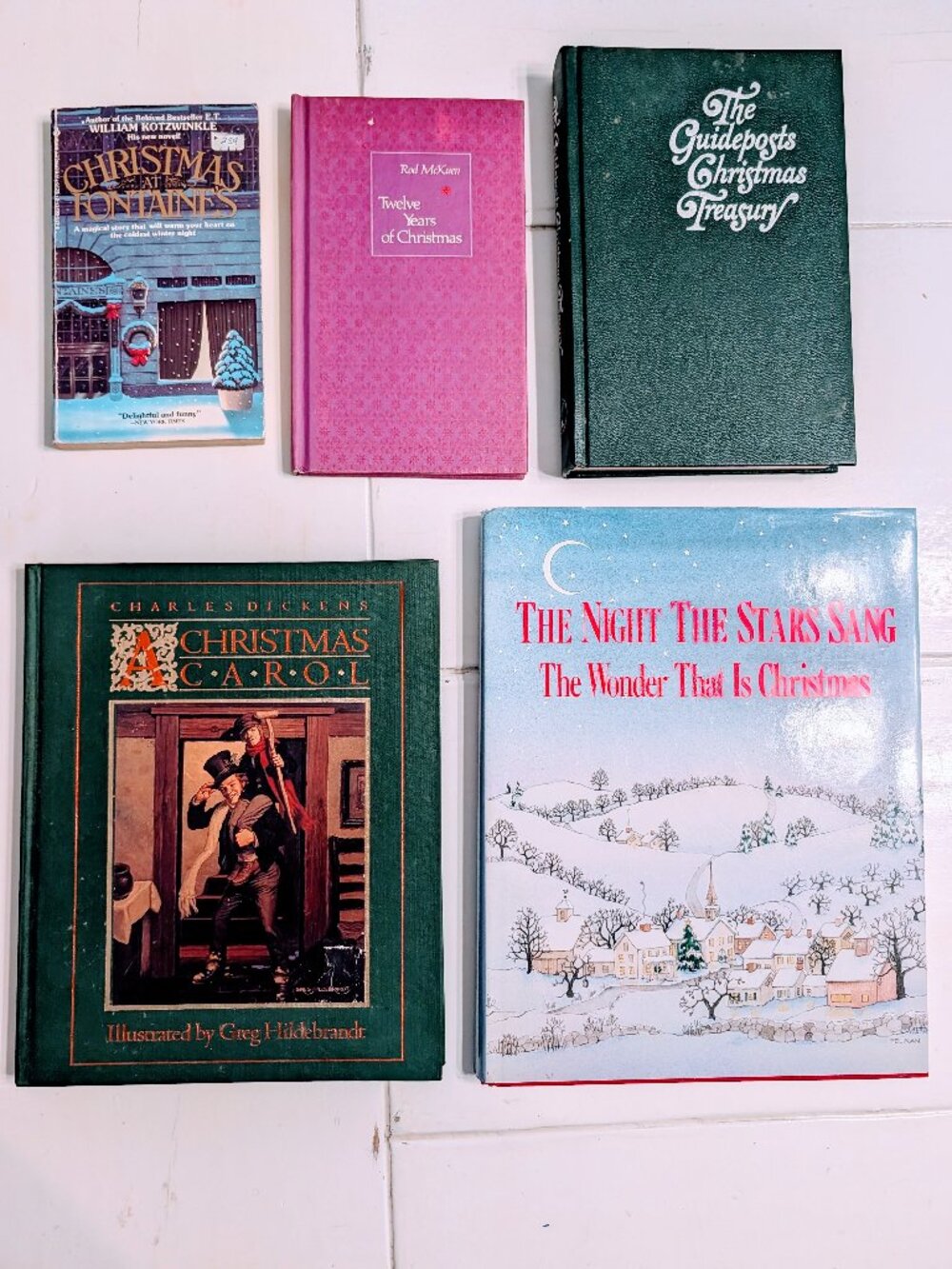 Lot of 5 VTG Christmas Books Holiday Reading Dickens 60s 70s 80s 90s Fontaine's